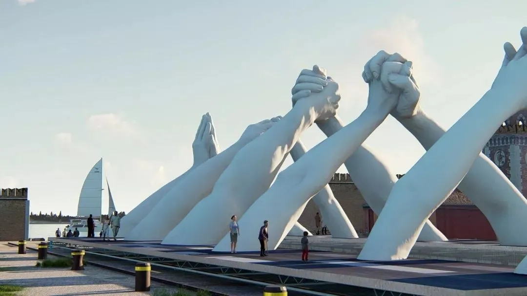 意大利雕塑家 Lorenzo Quinn 现代具象与抽象并存雕塑：用“手”撑起的世界~